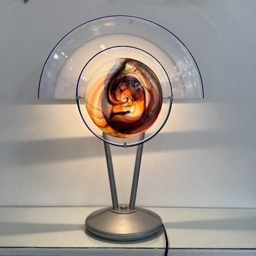 Sunset Murano Glass Table Lamp, Vintage Design, 1980s – tafellampen, Metal