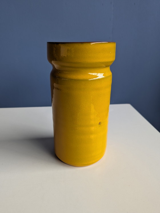 Image 1 of Vintage ceramic vase - ochre yellow