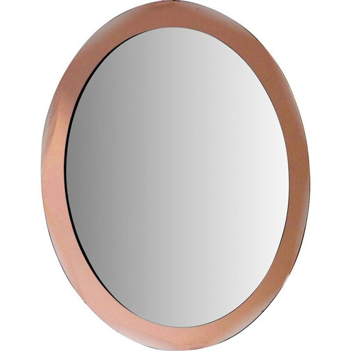 Miroir vintage Antonio Lupi Luxor cristal art rosecopper 1950