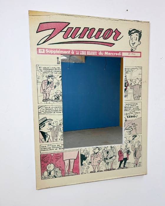 Image 1 of Vintage “Junior” spiegel – retro stripboekstijl
