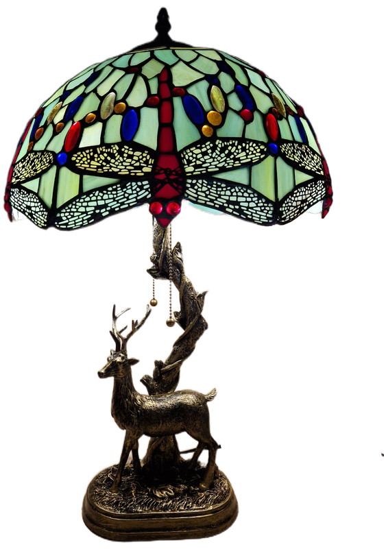 Image 1 of Wunderschöne Tischlampe im Tiffany-Stil, 63 x 40