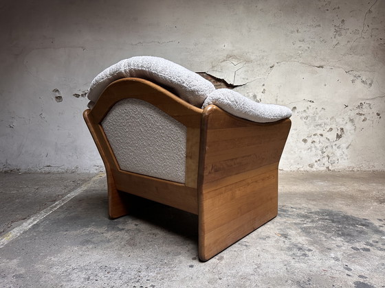 Image 1 of Vintage brutalistische fauteuil bouclé