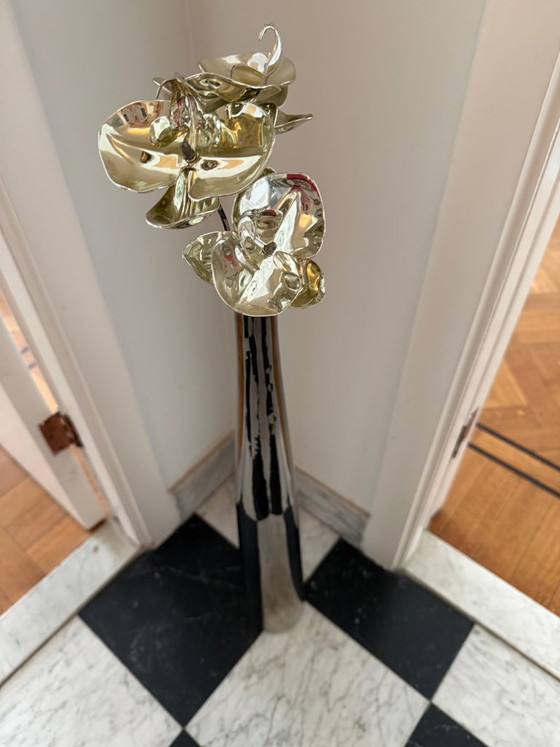 Large Hervé Gambs Floor Vase - 70 cm - Silver – Hervé Grams, Metal (photo 3 of 5)