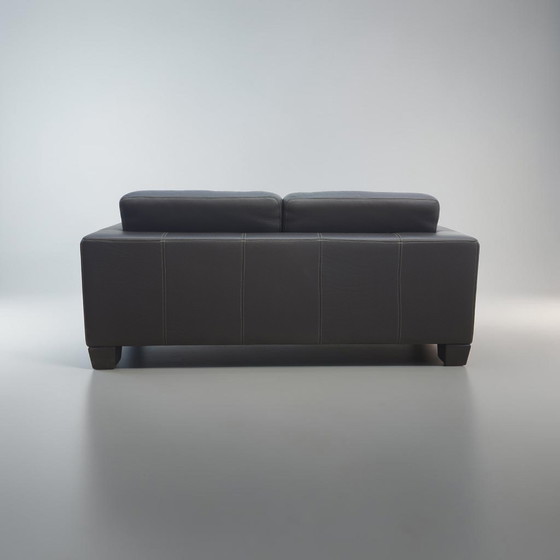 Image 1 of De Sede ds 17 bruine designbank, leren bank, De Sede tweezitsbank, driezitsbank
