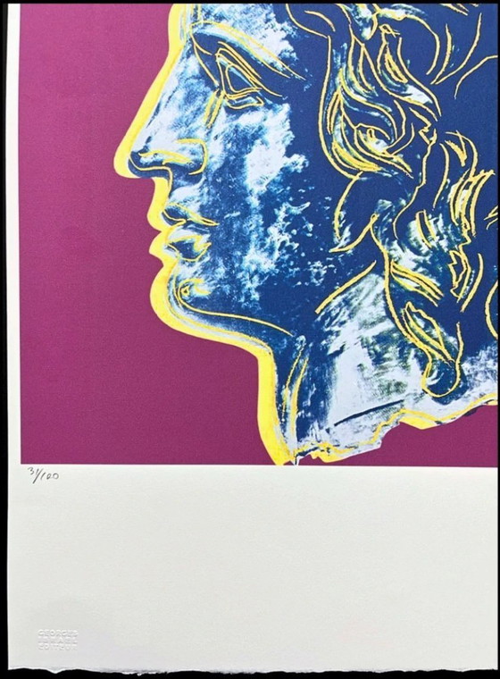 Image 1 of 1986 Carnegie Museum of Art After Andy Warhol "Alexander the Great Dark Pink" Lithograph