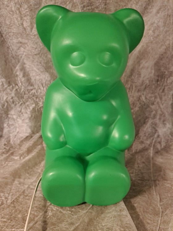 Image 1 of Vintage Lumibär lamp green by Elmar Flötotto