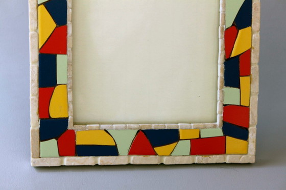 Image 1 of Fotorahmen mit einem modernistischen Trencadís-Mosaik (Gaudí, Barcelona). Handgefertigter Rahmen für Fotografien.