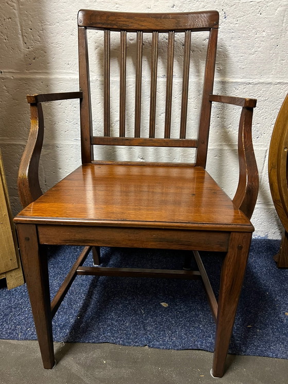 8 sillas de comedor inglesas con reposabrazos – Terciopelo, Madera (photo 2 of 8)