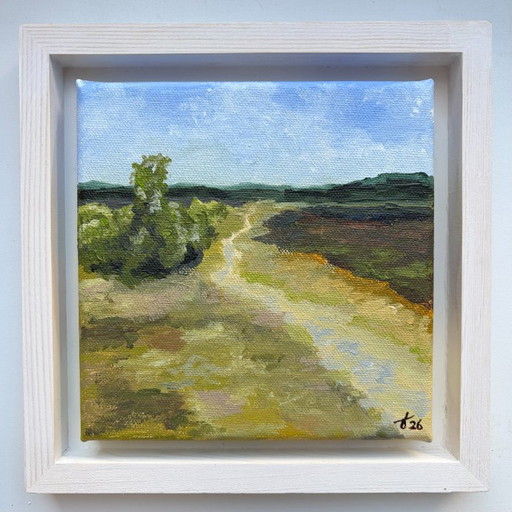 Dutchies 4 | Peinture miniature originale – Paysage de bruyère hollandais