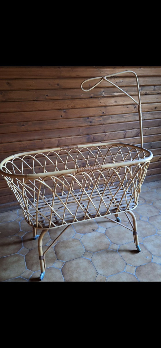 Berceau ancien en rotin – Lits, Rattan (photo 5 of 5)