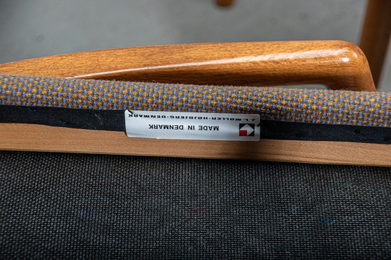 Image 1 of J.L. Mollers Model 68 armchairs in Oak with original fabric. Made in Denmark Circa 1990