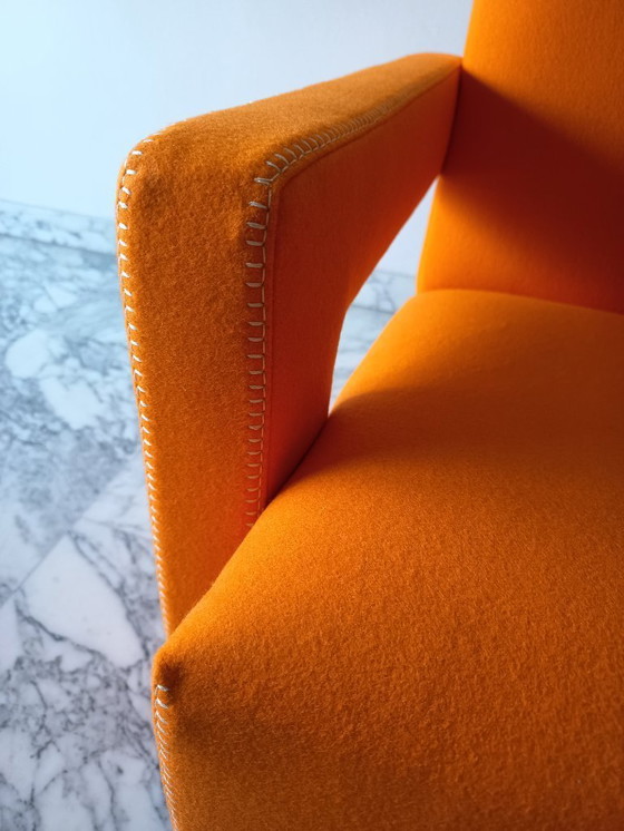 Image 1 of Fauteuil CASSINA Utrecht 637 en Laine Kvadrat Orange 13L par Gerrit Thomas Rietveld