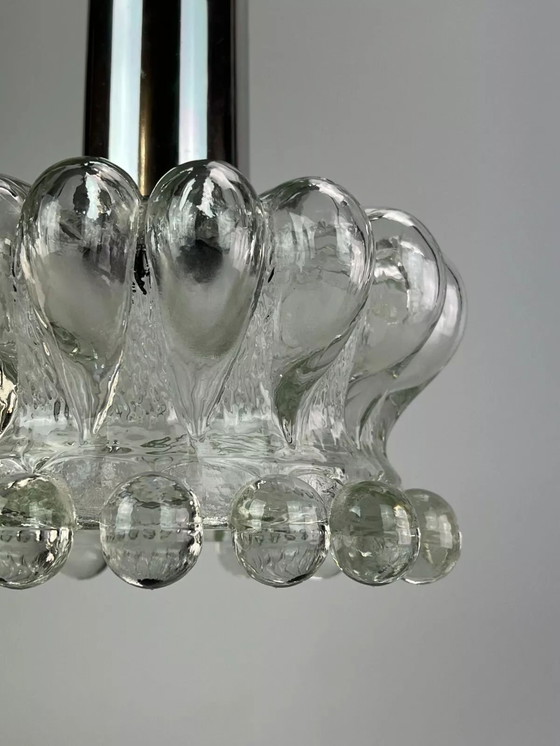 Image 1 of Lampada da soffitto anni '60 e '70, lampada a sospensione, bolla di vetro, design spaziale di metà secolo