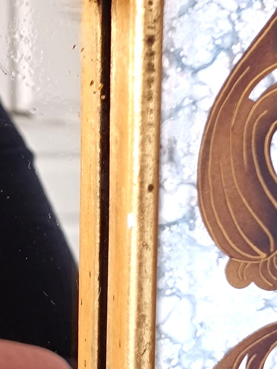 Image 1 of Art Nouveau Mirror In Chipboard Glass