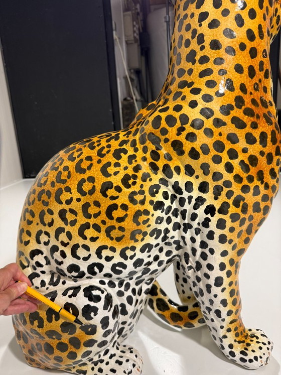 Grande Leopardo in Ceramica Italiano Anni '70 – Oggetti decorativi (photo 13 of 15)