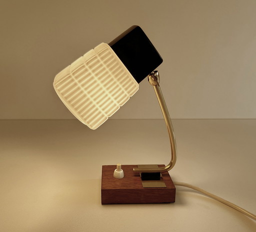 Lampe de table vintage en teck scandinave