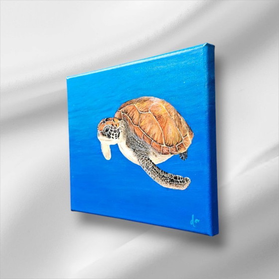 Image 1 of Handmade acrylic painting sea turtle