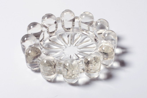 Cenicero de cristal con burbujas Boopie vintage / Accesorio para fumadores de mediados de siglo / Italia / Década de 1950