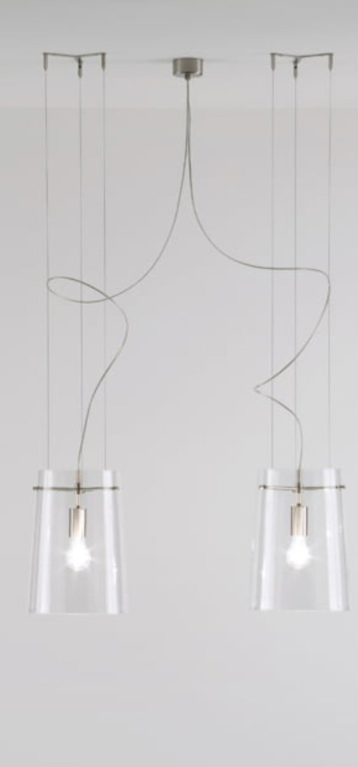 2 lampade a sospensione trasparenti di Sera