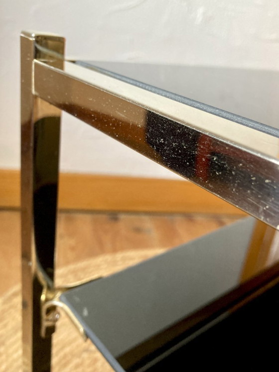 Image 1 of Gold-plated metal side table, in the style of the Jansen company, 1970s