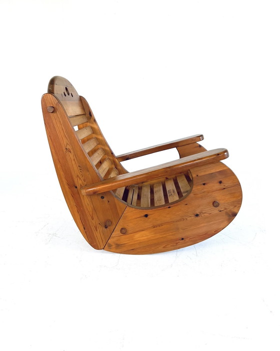 Image 1 of Sedia a dondolo brutalista, Wasa Möbel &#39;70