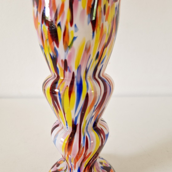 Image 1 of Murano Antique art deco glass vase Spatter glass