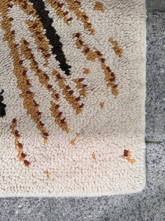 Tappeto Vintage Anni '70 Grafico Raggi di Sole – Ocra, Nero & Crema – Oggetti decorativi, Wool (photo 11 of 12)