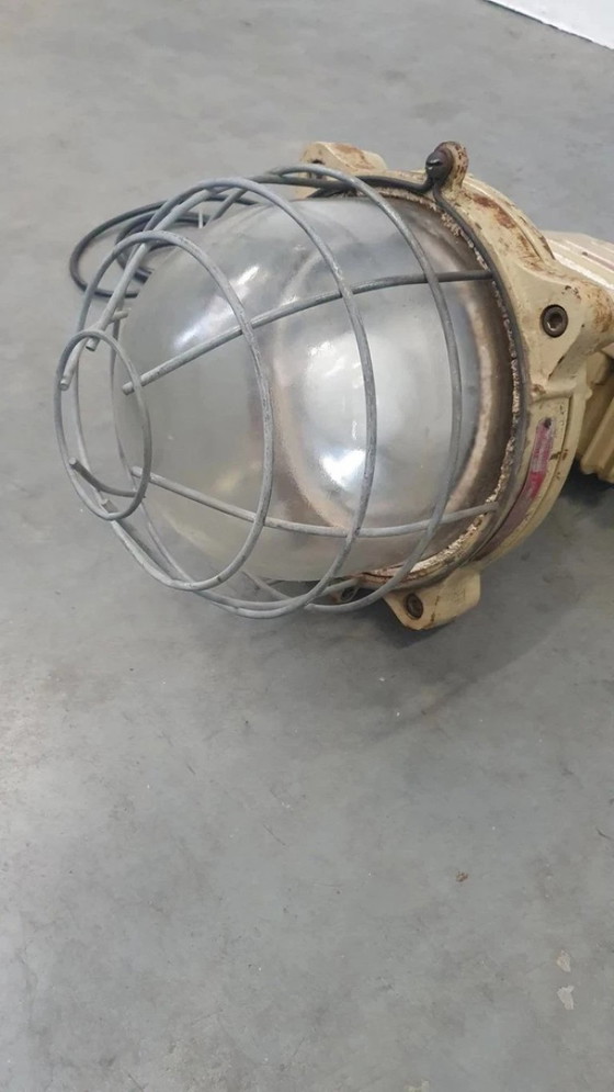 Image 1 of 2 lampes industrielles XL style cage, lampe d'usine, lampe de bunker, style vintage rétro