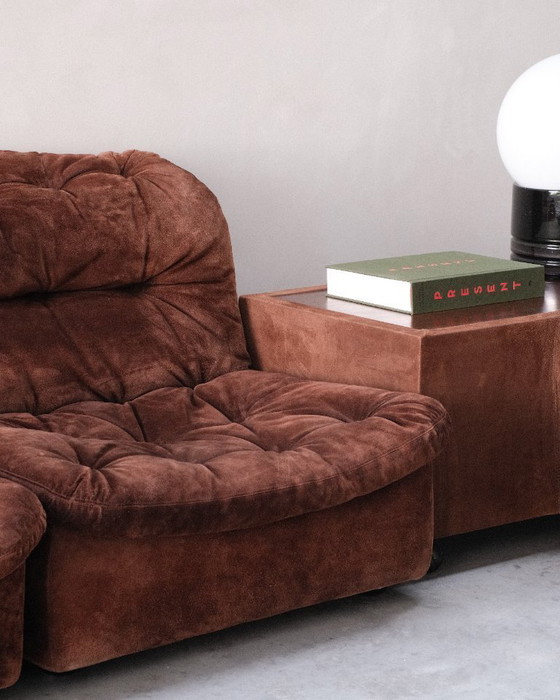 Image 1 of Vintage modular suede sofa set by Knoll