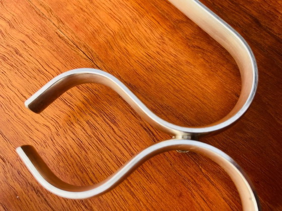 Image 1 of Art Deco, vintage, verzilverde onderzetter uit Italië, jaren 1940