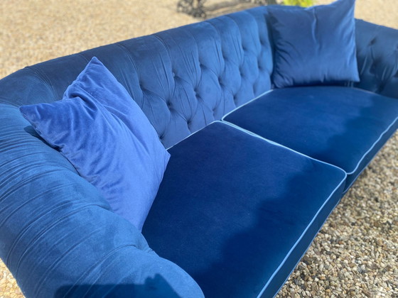 Image 1 of Chesterfield Velour three-seater