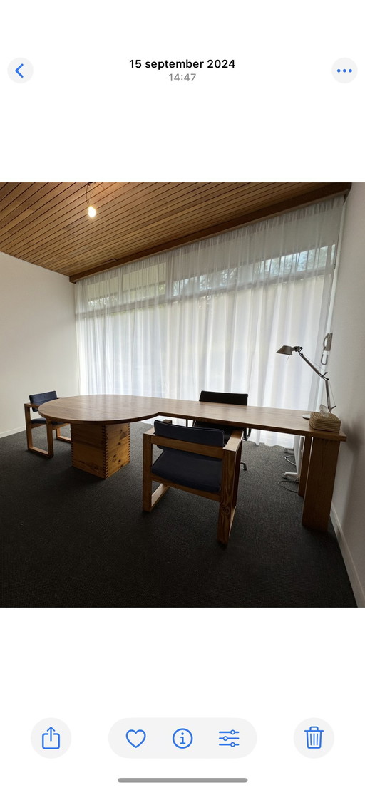 Vintage office table or diningtable ´Ate van Apeldoorn' with 4 chairs