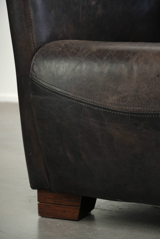Aviator design armchair in grained cowhide with a comfortable seat – Leather, Modern (photo 12 of 13)