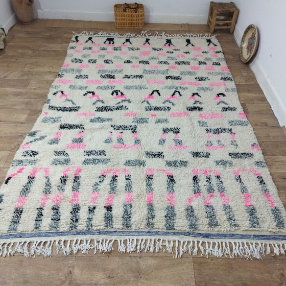 Image 1 of Handmade Moroccan Berber Wool Carpet - Handmade Moroccan Wool Berber Rug