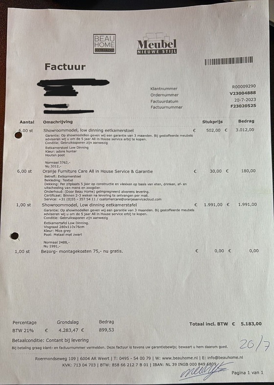 Image 1 of Luxury Dining Area: Table + 6 Passe Partout Armchairs