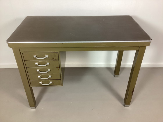 Image 1 of Vintage Ahrend Oda jaren dertig Bauhaus bureau buro groen 