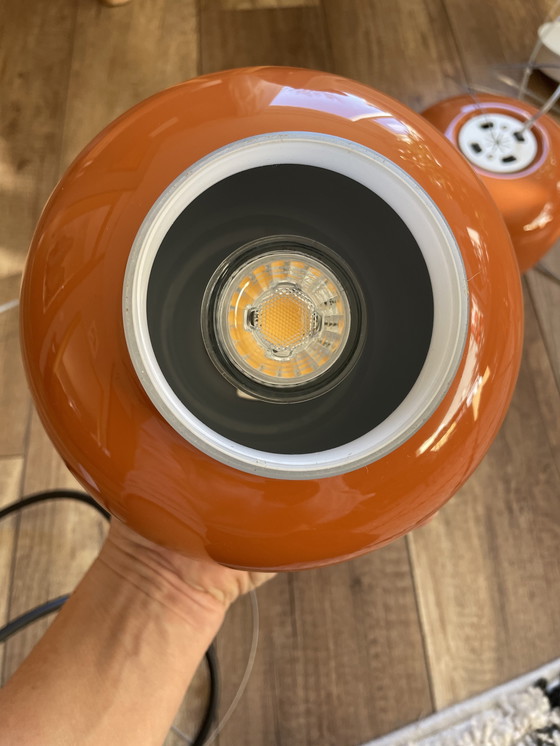 Image 1 of Set van 2 glazen hanglampen