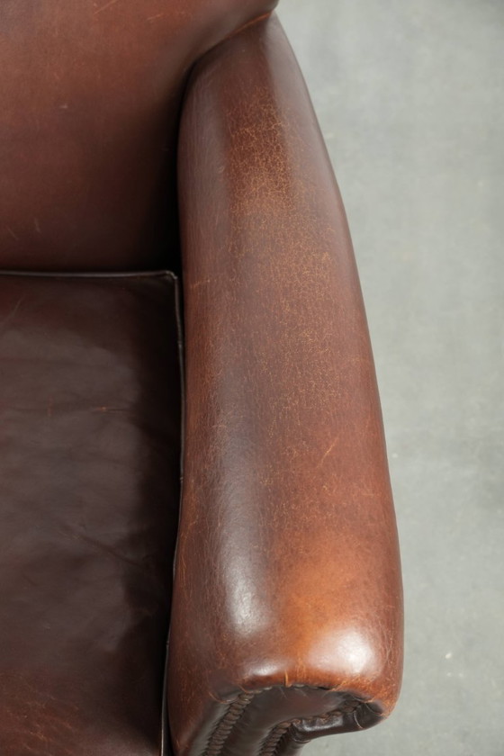 Image 1 of Comfortabele schapenleren fauteuil/ armchair met karakter en een goede dosis elegantie