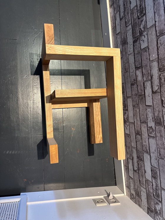 Image 1 of Massief Essen ambachtelijk gemaakt stoel naar Rietveld Steltman 