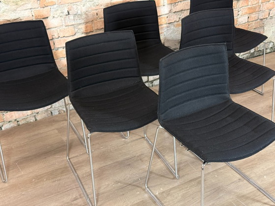 Arper Catifa 53 Set of 6 - fabric | Lievore Altherr Molina, Dining chairs, Textile, Metal, Black, Modern (photo 10 of 12)