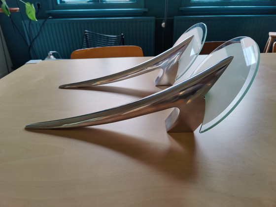 Image 1 of Set (2) di lampade da parete Alien, di Joan Auger per Metalarte anni '80