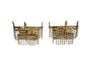 Hollywood Regency Style - 2 Rhinestone Wall Lights - Gilded - 60s