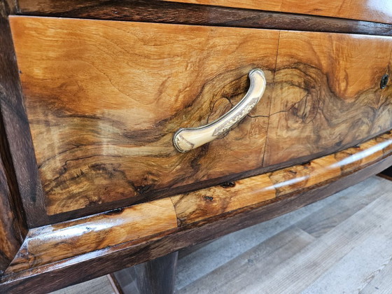 Image 1 of Toscaanse art deco commode uit de jaren 1940 van wortelnotenhout.