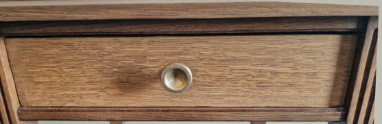 Image 1 of Oak side table – Architectural lines, modernist spirit 1940