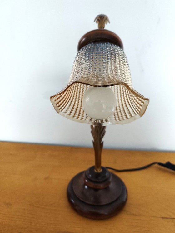 Image 1 of Gooseneck table lamp with tulip shade