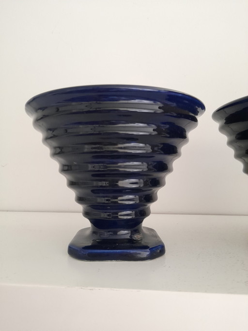 Pair of art deco ceramic vases