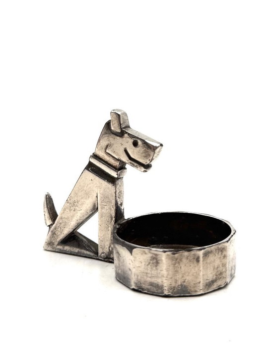 Image 1 of Kleiner, versilberter Aschenbecher der Marke Ric & Mac im Art-Deco-Stil, hergestellt von Edouard Marcel Sandoz, Gallia Christofl