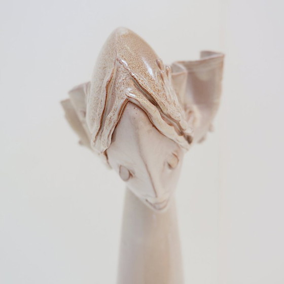Image 1 of Ceramic Sculpture Female Face Flower Vase Decoration