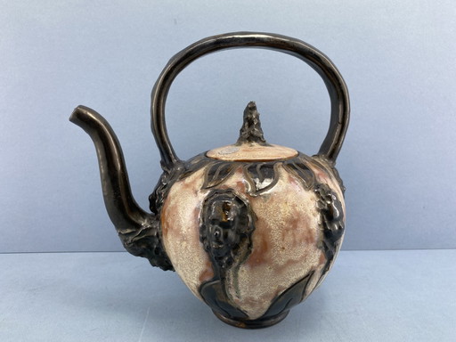 Teiera artistica in ceramica di Sylvain Sttublet (1890-1885). Circa 1960