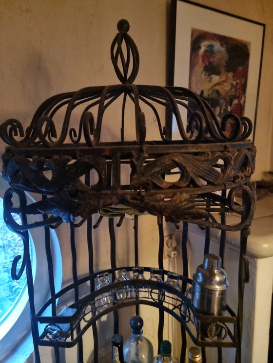 Image 1 of mobile bar in ferro battuto, portabottiglie